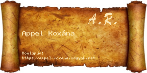 Appel Roxána névjegykártya